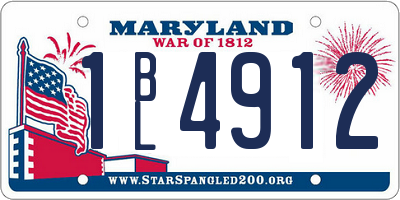 MD license plate 1BL4912