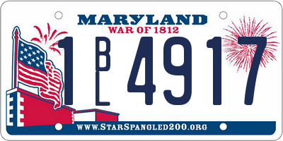 MD license plate 1BL4917