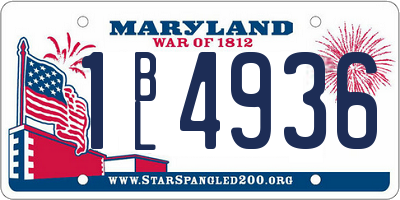MD license plate 1BL4936
