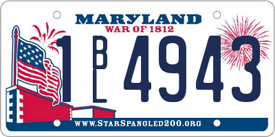 MD license plate 1BL4943