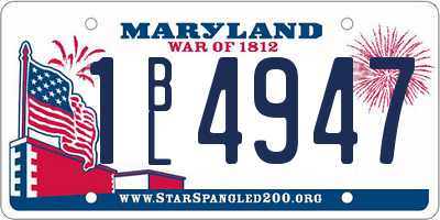 MD license plate 1BL4947