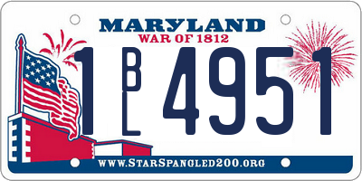 MD license plate 1BL4951