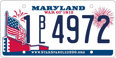 MD license plate 1BL4972