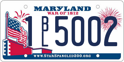 MD license plate 1BL5002