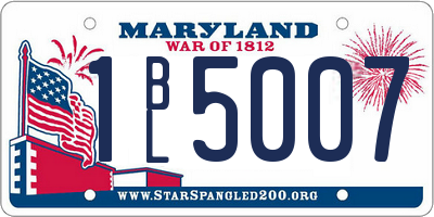 MD license plate 1BL5007