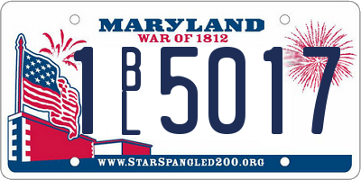 MD license plate 1BL5017