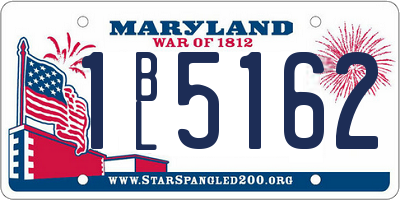 MD license plate 1BL5162