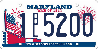 MD license plate 1BL5200