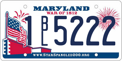 MD license plate 1BL5222