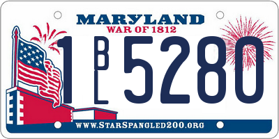 MD license plate 1BL5280