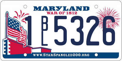 MD license plate 1BL5326