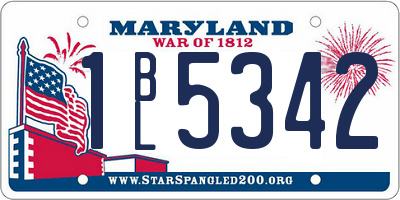 MD license plate 1BL5342