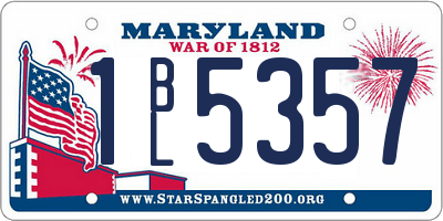 MD license plate 1BL5357