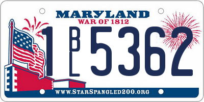 MD license plate 1BL5362