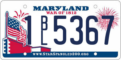 MD license plate 1BL5367