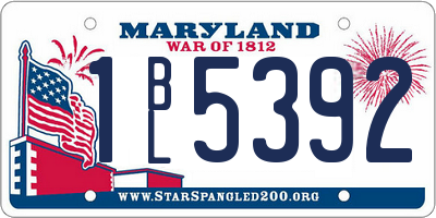 MD license plate 1BL5392
