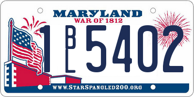 MD license plate 1BL5402