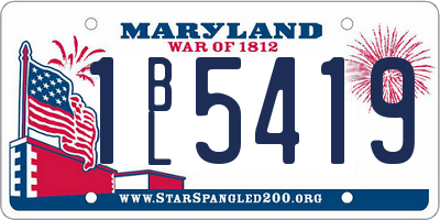 MD license plate 1BL5419