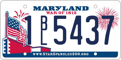 MD license plate 1BL5437