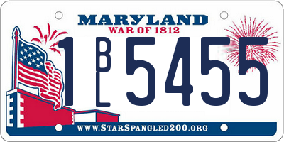 MD license plate 1BL5455