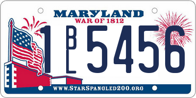 MD license plate 1BL5456