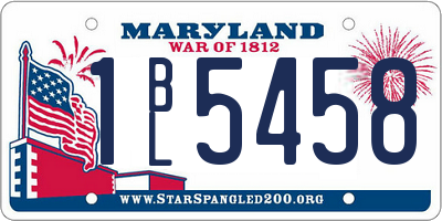 MD license plate 1BL5458