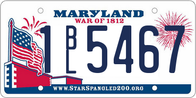 MD license plate 1BL5467