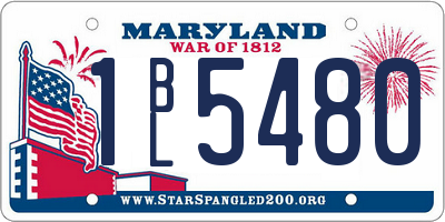 MD license plate 1BL5480