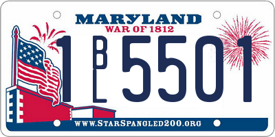 MD license plate 1BL5501