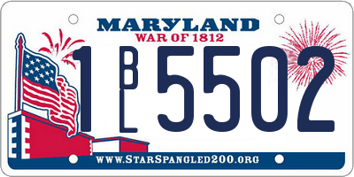 MD license plate 1BL5502