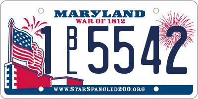 MD license plate 1BL5542