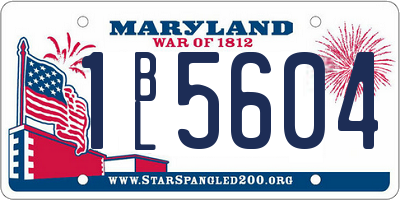 MD license plate 1BL5604