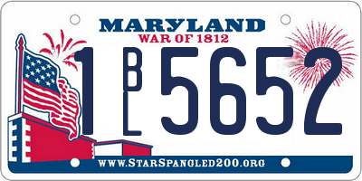 MD license plate 1BL5652