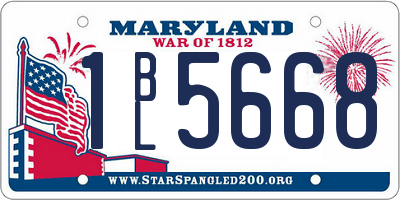 MD license plate 1BL5668
