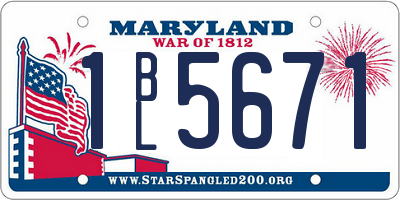 MD license plate 1BL5671