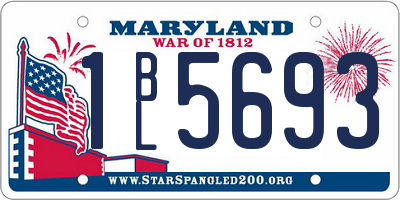 MD license plate 1BL5693