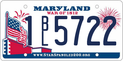 MD license plate 1BL5722