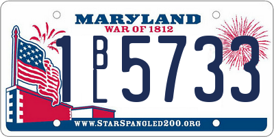 MD license plate 1BL5733