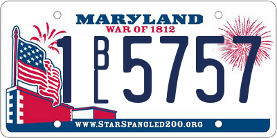 MD license plate 1BL5757
