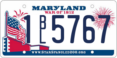 MD license plate 1BL5767