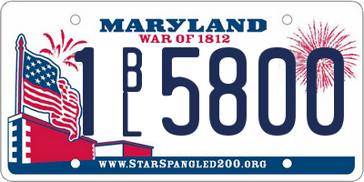 MD license plate 1BL5800