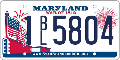 MD license plate 1BL5804