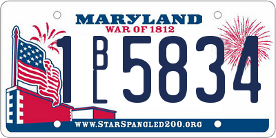 MD license plate 1BL5834