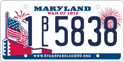 MD license plate 1BL5838