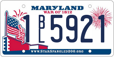 MD license plate 1BL5921