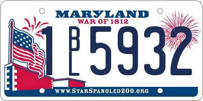 MD license plate 1BL5932
