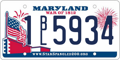 MD license plate 1BL5934