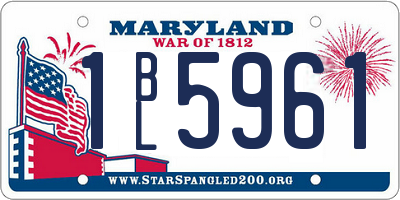 MD license plate 1BL5961