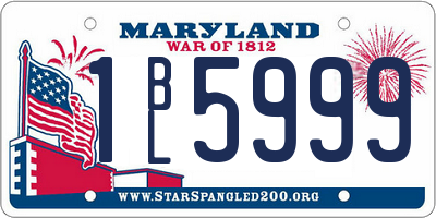MD license plate 1BL5999