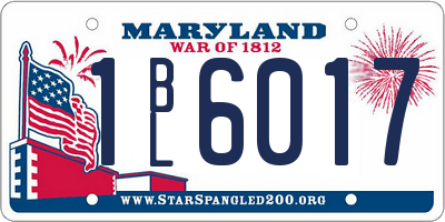 MD license plate 1BL6017
